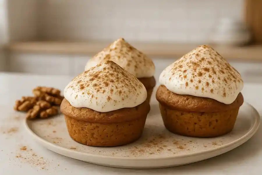 🧁 Korenčkovi mafini z datlji in arašidovim maslom s slano karamelo - FitMar.si