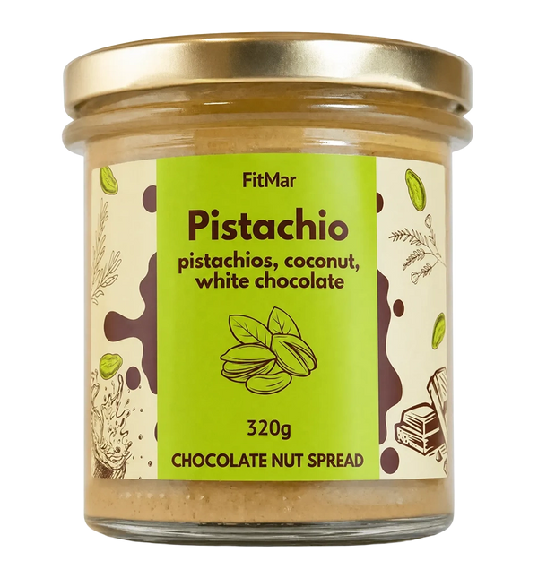 Pistaziencreme mit Kokos und weißer Schokolade